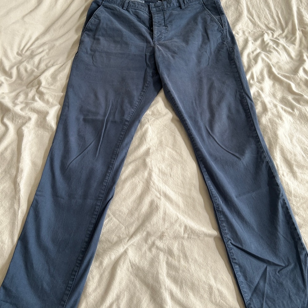 H&M Blue Chinos Straight Leg Cotton Blend